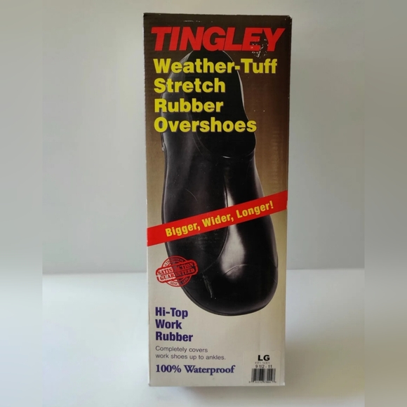 Tingley Weather Tuff Stretch Overshoes Hi Top 100% Waterproof Size Large 9.5-11 - Picture 7 of 8